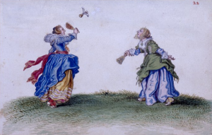 Женщины, играющие в «Ракетку и волан» (1620). Источник: http://1400.рф