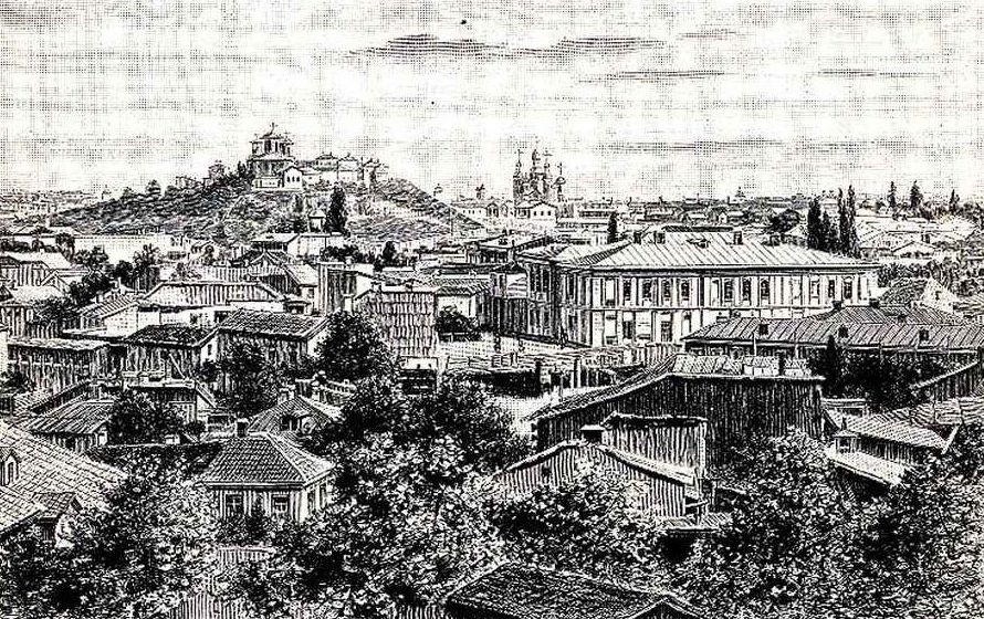 Vintage engraving of Bucharest
